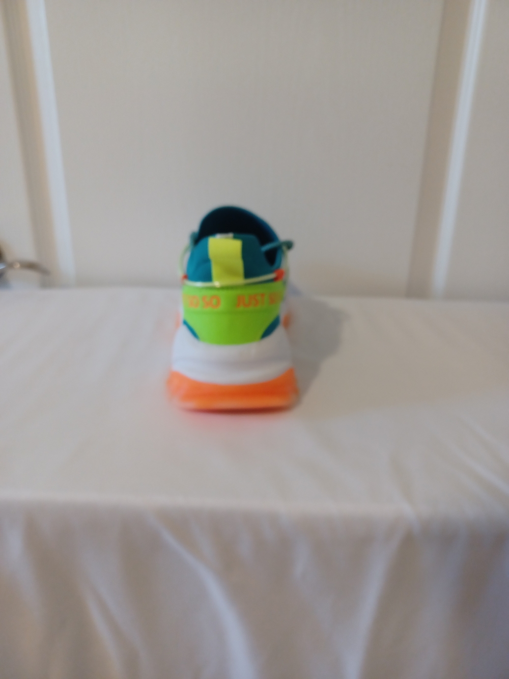 Amazon Teal Athletic Sneakers with Neon Orange and Yellow Accents - Picture 9 of 15